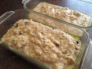 banana bread ready to bake